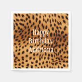 チーター動物の毛皮 スタンダードカクテルナプキン (正面)