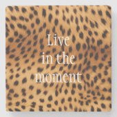 チーター動物の毛皮 ストーンコースター (正面)