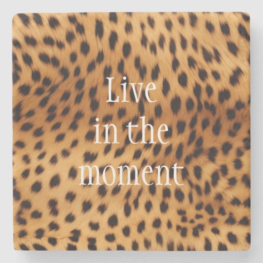 チーター動物の毛皮 ストーンコースター (正面)