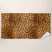 チーター動物の毛皮 ビーチタオル (正面)