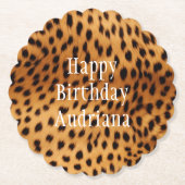 チーター動物の毛皮 ペーパーコースター (正面)