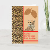 チーター動物園のキーパーのクリスマスカード シーズンカード (正面)