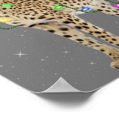 チーター恋人クリスマス照明サンタチータークリスマ ポスター (角)