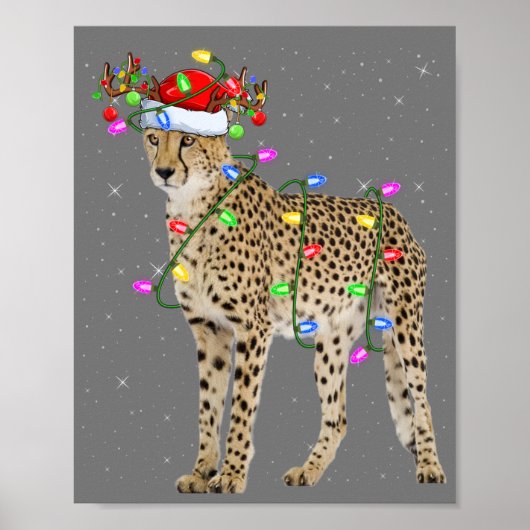 チーター恋人クリスマス照明サンタチータークリスマ ポスター (正面)