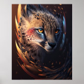チーター抽象芸術ウォールアートポスター ポスター (正面)