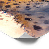 チーター水彩印刷可能なウォールアート ポスター (角)