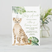 チーター男の子サバンナ誕生日 招待状 (スタンド正面)