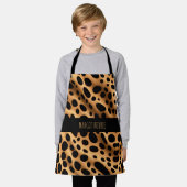 チーター皮膚抽象芸術幾何学的パターン エプロン (着用した状態)