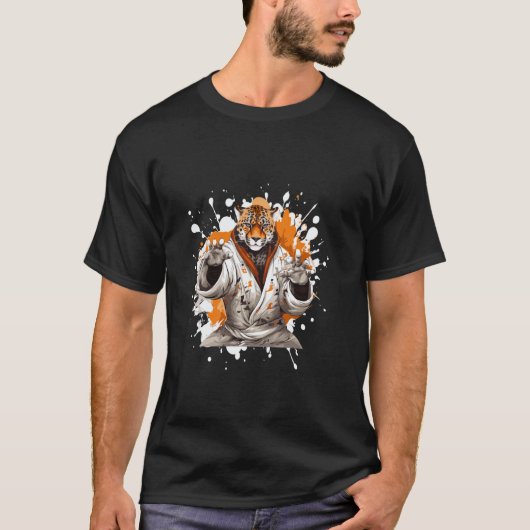 チーター空手動物戦士柔道 Tシャツ (正面)