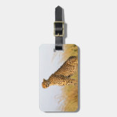 チーター野生生物写真撮影アフリカサファリ動物 ラゲッジタグ (正面縦)