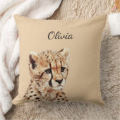 チーター顔 パーソナライズされた クッション (ブランケット)