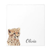 チーター顔 パーソナライズされた ノートパッド (正面)