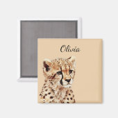 チーター顔 パーソナライズされた マグネット (正面/裏面)
