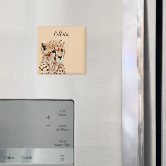 チーター顔 パーソナライズされた マグネット (インサイチュ (冷蔵庫))