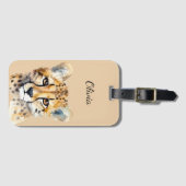 チーター顔 パーソナライズされた ラゲッジタグ (正面横)