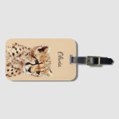 チーター顔 パーソナライズされた ラゲッジタグ (正面横)