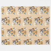 チーター顔 フリースブランケット (正面(横))