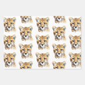 チーター顔 ラッピングペーパーシート (正面3)
