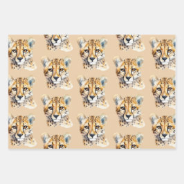 チーター顔 ラッピングペーパーシート