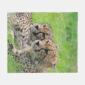 チーター001 フリースブランケット (正面(横))