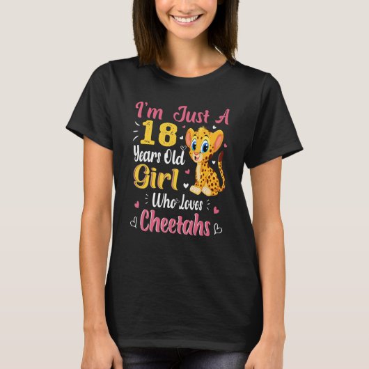 チーター18歳の誕生日を愛する少女チーター Tシャツ (正面)