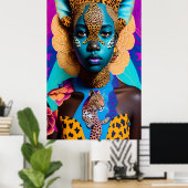 チーター・アフリカの女性 ポスター (ホームオフィス)