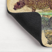 チーター&アフリカ地図大きな猫ワイルドライフアートマウスパッド マウスパッド (コーナー)