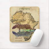 チーター&アフリカ地図大きな猫ワイルドライフアートマウスパッド マウスパッド (マウス)