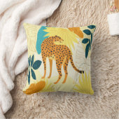チーター カラフル トロピカル リーフ 壁紙 クッション (ブランケット)