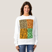 チーター、キリン、タイガー、ヘビ スウェットシャツ (正面フル)