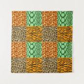 チーター、キリン、タイガー、ヘビ タペストリー (正面(横))