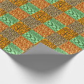 チーター、キリン、タイガー、ヘビ ラッピングペーパー (角)