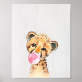 チーター バブル ジャングル サファリ ぬりえ アート プリント (正面)