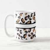 チーター、ヒョウ、アニマルプリントパーソナライズされた、 コーヒーマグカップ (左)