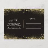 チーター ヒョウ アニマル プリント ゴールド セーブ ザ デート 案内ポストカード (裏面)