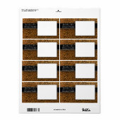 チーター ブラック ゴールド グリッター レオパード アニマル プリント ラベル (フルシート)