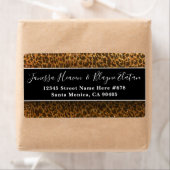 チーター ブラック ゴールド グリッター レオパード アニマル プリント ラ ラベル (インサイチュ)