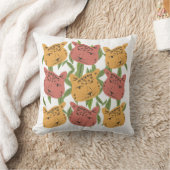チーター 猫 ジャングル 手描き クッション (ブランケット)