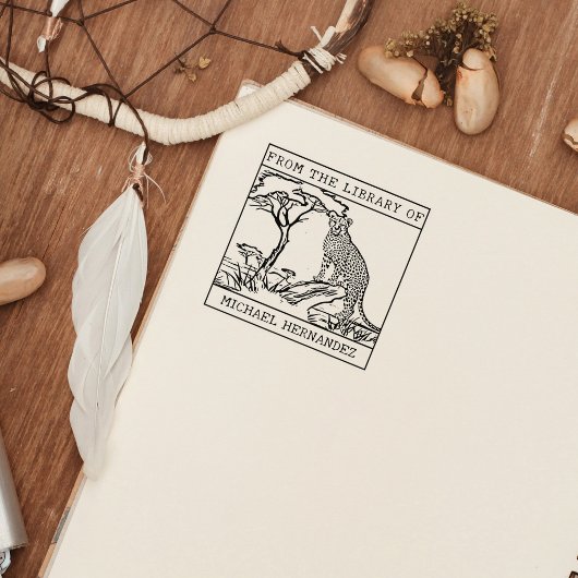 チーテパーソナライズされたー蔵書票 ラバースタンプ