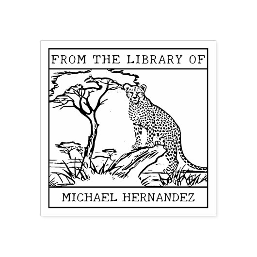 チーテパーソナライズされたー蔵書票 ラバースタンプ (インプリント)