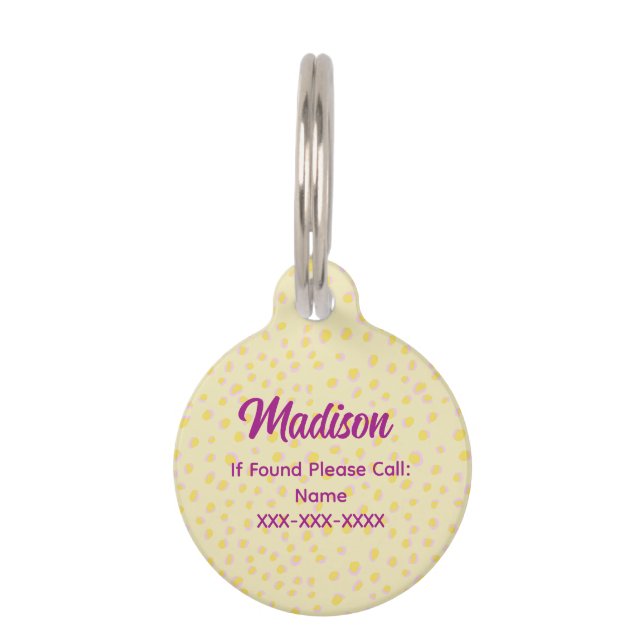 チーテ名門私立校風のープリント ペット　ネームタグ (正面)