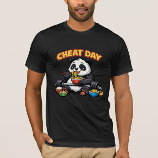 チートデーパンダジムTシャツ 楽しいワークアウト フーディー Tシャツ