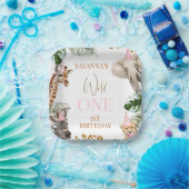 チートープリントガールズサファリワイルドワン1歳 ペーパープレート (パーティー)