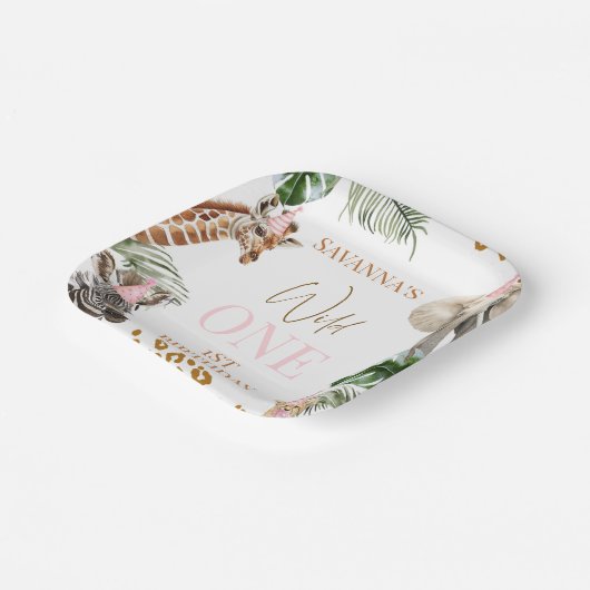 チートープリントガールズサファリワイルドワン1歳 ペーパープレート (傾斜あり)