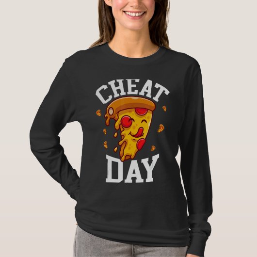 チート日チート日のためのピザのチート食事 Tシャツ (正面)