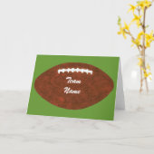 チーパーソナライズされたム名フットボール、グリーティングカード カード (黄色い花)