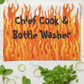 チーフ調理師&ボトル洗浄機 キッチンタオル (折り畳み)