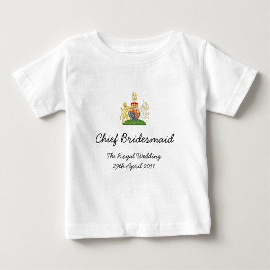 チーフBridesmaid -王室のおもしろい結婚の子供ティー ベビーTシャツ (正面)