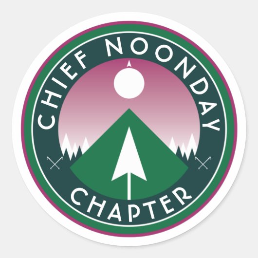 チーフnodayチャプターカスタマイズ可能なハイキングクラブcla ラウンドシール (正面)