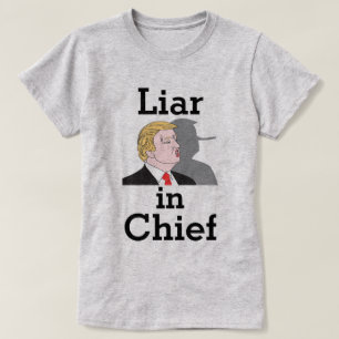 チーフTシャツを着たトランプうそつき Tシャツ